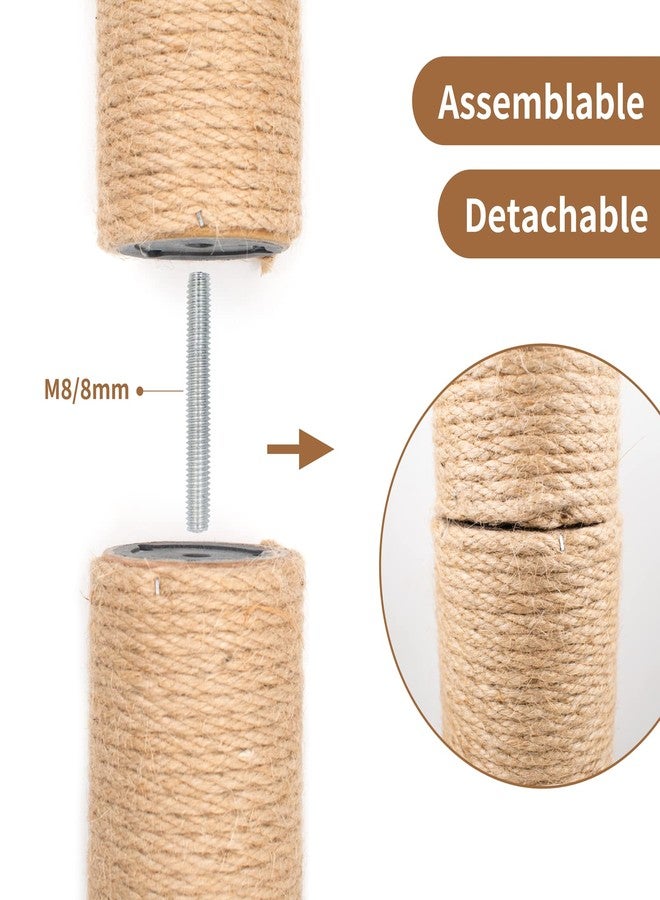 HingoFuni 4PCS 15 Inch Scratching Post With Natural Sisal Rope - Scratch Pole and Tree for Indoor Cats - Replacement Part Accessories for DIY Cat Tower and Hammock - Image 2
